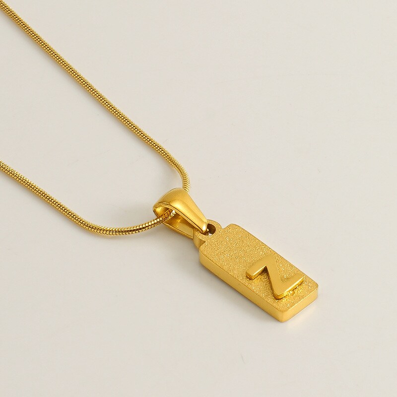 Gold color / 1 Piece Simple Series Hip-Pop/Rock Letter Z Stainless Steel 18K Gold Plated Unisex Pendant Necklaces Picture26